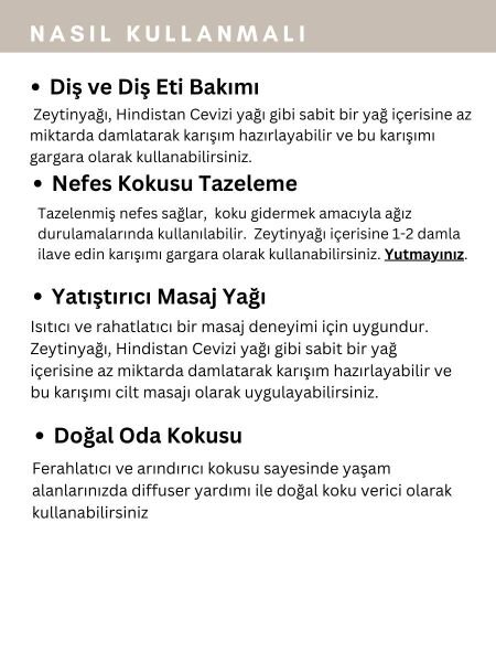 Karanfil Uçucu Yağı,  % 100 Saf, Katkısız Aromaterapi Yağı 10 ml