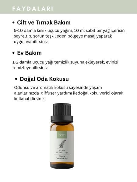 Kekik Uçucu Yağı,  % 100 Saf, Katkısız Aromaterapi Yağı 10 ml