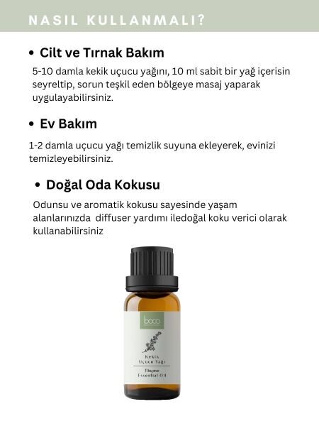 Kekik Uçucu Yağı,  % 100 Saf, Katkısız Aromaterapi Yağı 10 ml