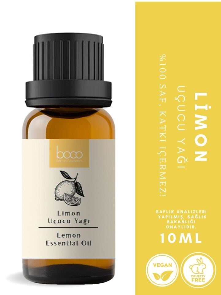 Limon Uçucu Yağı,  % 100 Saf, Katkısız Aromaterapi Yağı 10 ml