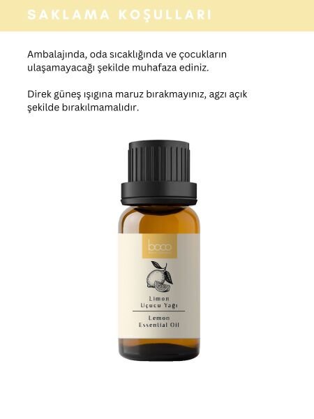 Limon Uçucu Yağı,  % 100 Saf, Katkısız Aromaterapi Yağı 10 ml