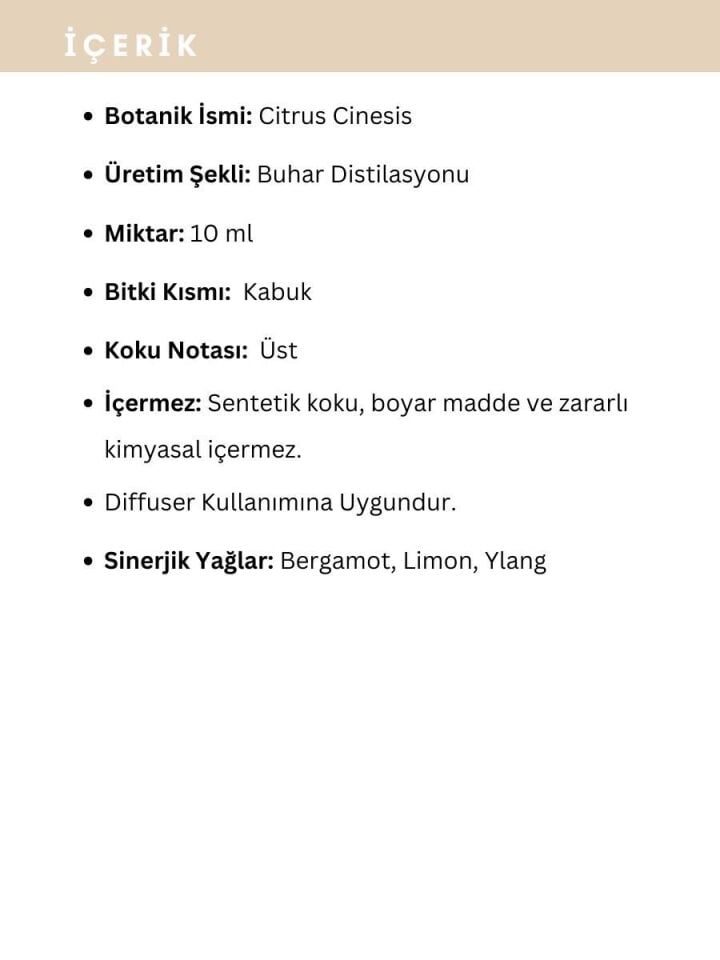 Portakal Yağı,  % 100 Saf, Katkısız Aromaterapi Yağı 10 ml