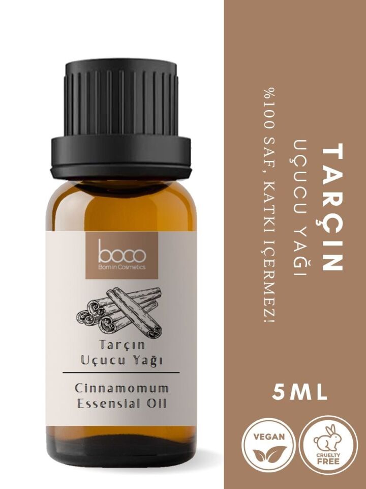 Tarçın Uçucu Yağı,  % 100 Saf, Katkısız Aromaterapi Yağı 5 ml