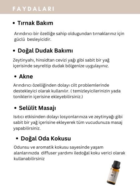 Tarçın Uçucu Yağı,  % 100 Saf, Katkısız Aromaterapi Yağı 5 ml