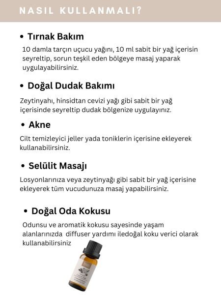 Tarçın Uçucu Yağı,  % 100 Saf, Katkısız Aromaterapi Yağı 5 ml