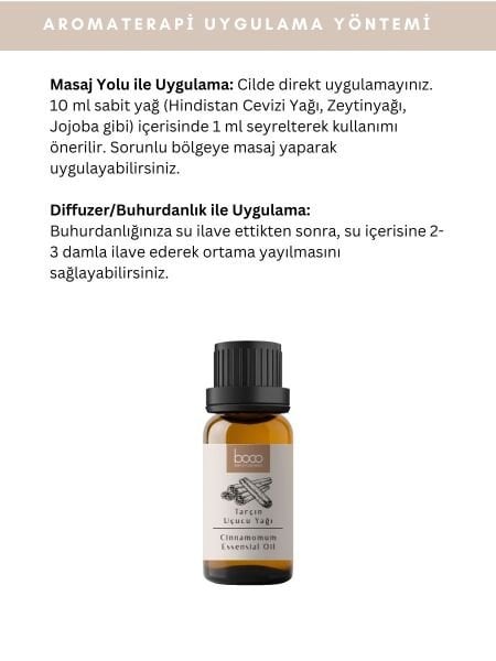 Tarçın Uçucu Yağı,  % 100 Saf, Katkısız Aromaterapi Yağı 5 ml