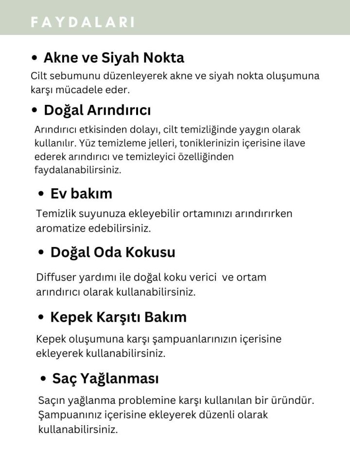 Çay Ağacı Uçucu Yağı,  % 100 Saf, Katkısız Aromaterapi Yağı 10 ml