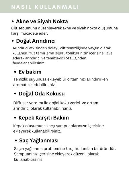 Çay Ağacı Uçucu Yağı,  % 100 Saf, Katkısız Aromaterapi Yağı 10 ml