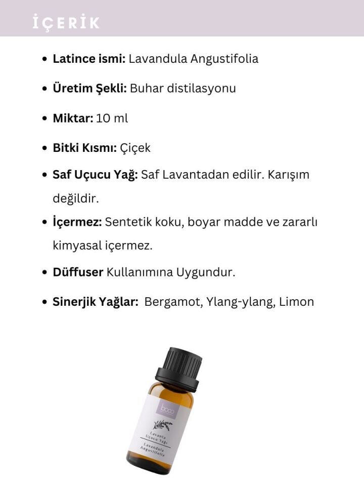 Lavanta Uçucu Yağı,  % 100 Saf, Katkısız Aromaterapi Yağı 10 ml