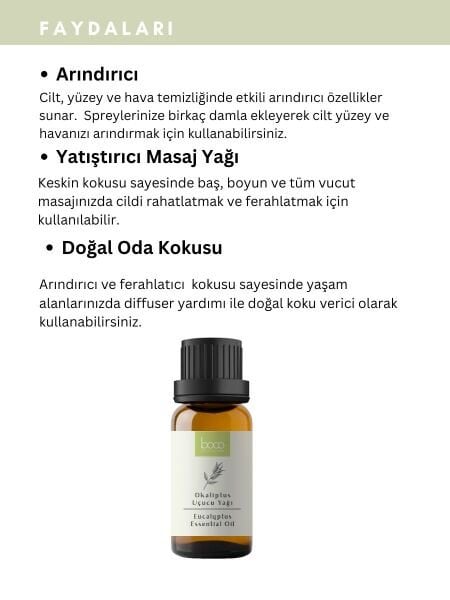 Okaliptus Uçucu Yağı,  % 100 Saf, Katkısız Aromaterapi Yağı 10 ml