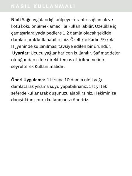 Nioli Uçucu Yağı,  % 100 Saf, Katkısız Aromaterapi Yağı  5 ml
