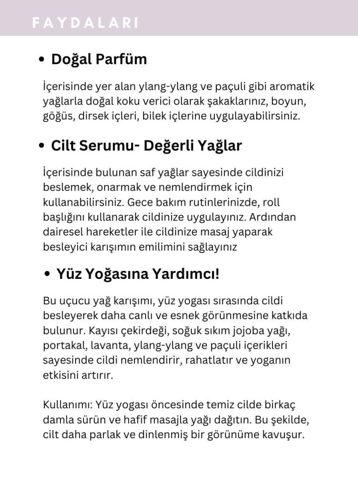 Aromaterapi Roll- Relax Ylang-ylang & Paçuli & Lavanta 10 ml